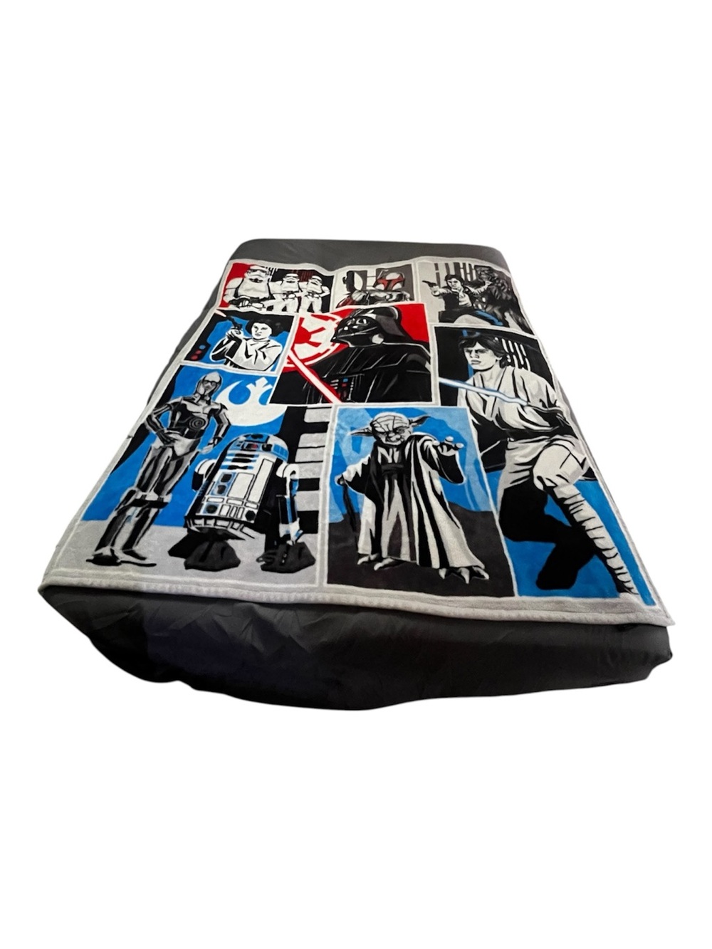 Star Wars Throw Blanket with Blue Black White Red Character Panels